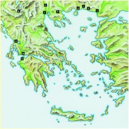 Λαγκαδά), 7) το δέλτα των ποταμών Αξιού - Λουδία - Αλιάκμονα και η Αλυκή του Κίτρους (Πιερία), 8) η λίμνη Μικρή Πρέσπα, 9)