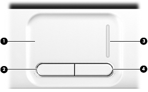 1 Χρήση συσκευών κατάδειξης Στοιχείο Περιγραφή (1) TouchPad* Μετακινεί το δείκτη και επιλέγει ή ενεργοποιεί στοιχεία στην οθόνη.
