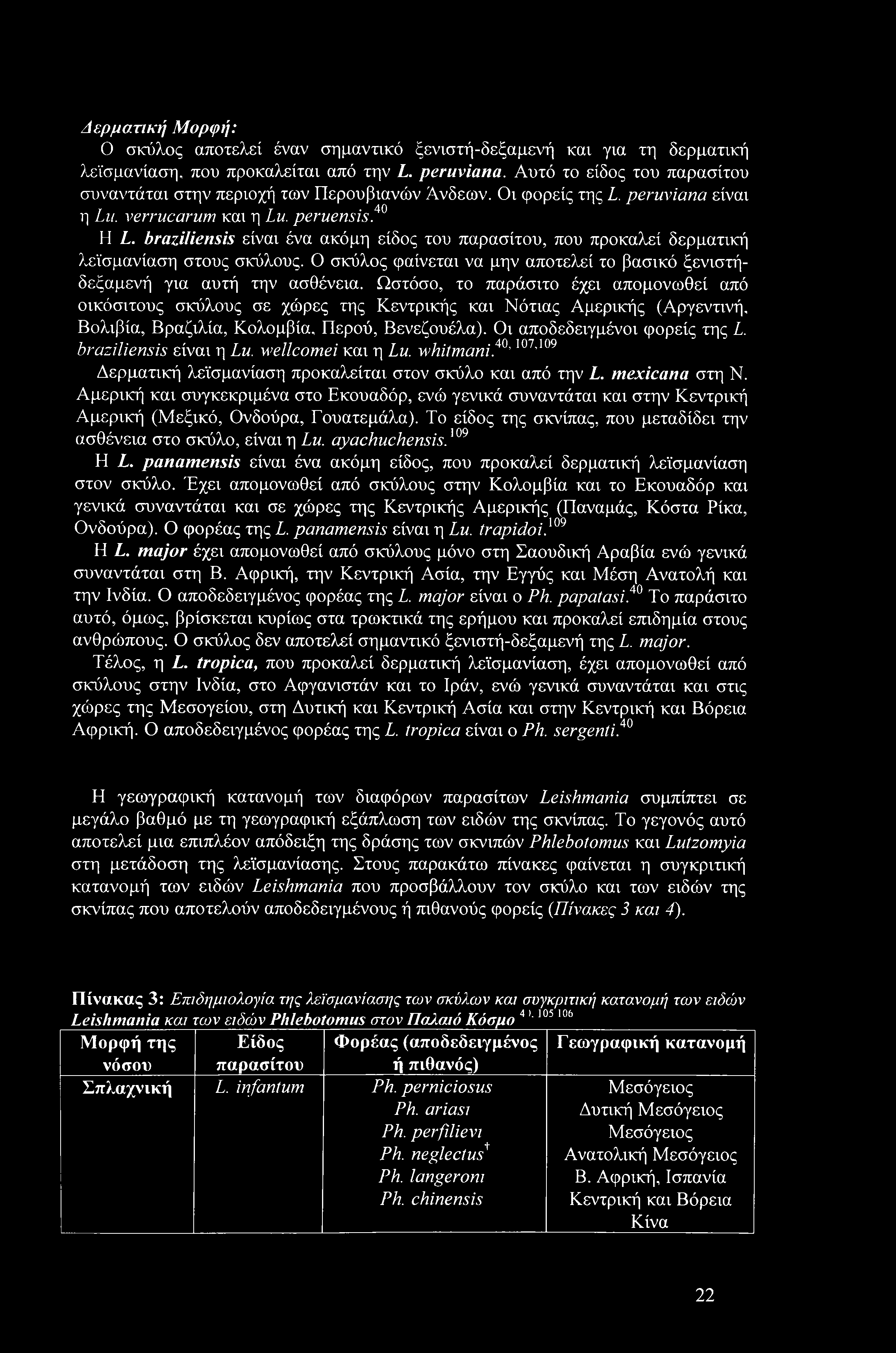 braziliensis είναι ένα ακόμη είδος του παρασίτου, που προκαλεί δερματική λεϊσμανίαση στους σκύλους. Ο σκύλος φαίνεται να μην αποτελεί το βασικό ξενιστήδεξαμενή για αυτή την ασθένεια.