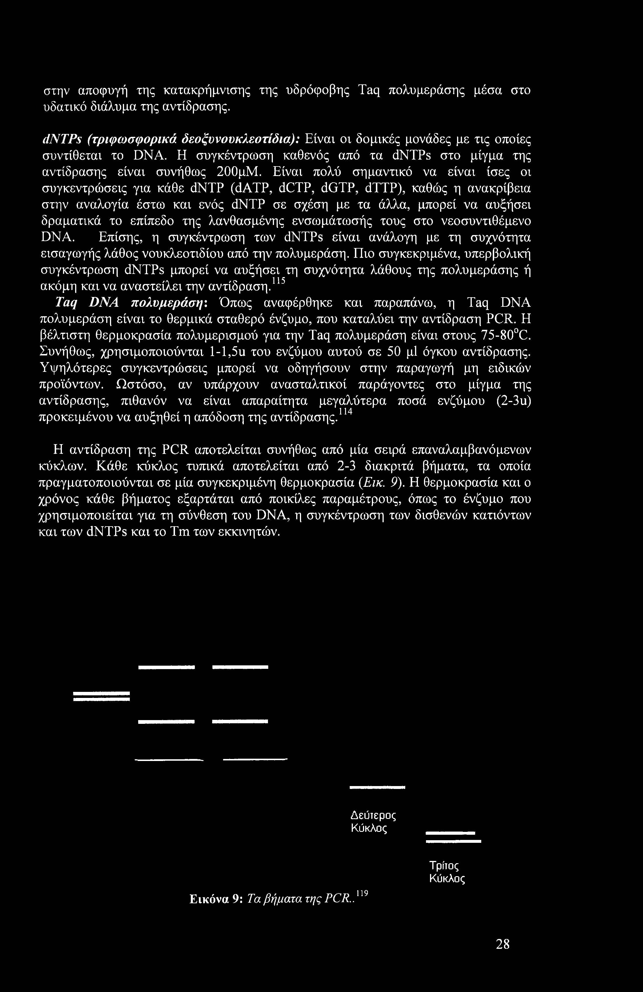 Είναι πολύ σημαντικό να είναι ίσες οι συγκεντρώσεις για κάθε dntp (datp, dctp, dgtp, dttp), καθώς η ανακρίβεια στην αναλογία έστω και ενός dntp σε σχέση με τα άλλα, μπορεί να αυξήσει δραματικά το