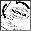 Όταν κοιτάτε την ετικέτα µε το ολόγραµµα, πρέπει να βλέπετε από τη µια γωνία το σύµβολο της Nokia µε τα χέρια που αγγίζουν το ένα το άλλο και από την άλλη γωνία το λογότυπο Nokia Original