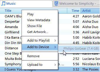 ένα επιλεγμένο αρχείο μέσων. 2 Επιλέξτε Add to Device (Προσθήκη στη συσκευή) > ARIAZ.