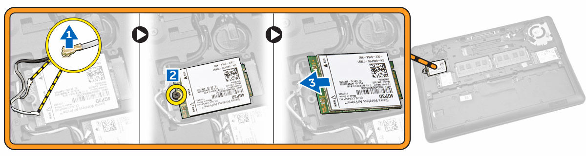 Εγκατάσταση της κάρτας msata SSD 1. Τοποθετήστε την κάρτα msata SSD στην υποδοχή της μέσα στον υπολογιστή. 2. Σφίξτε τη βίδα για να στερεώσετε την κάρτα msata SSD στον υπολογιστή. 3. Εγκαταστήστε: a.