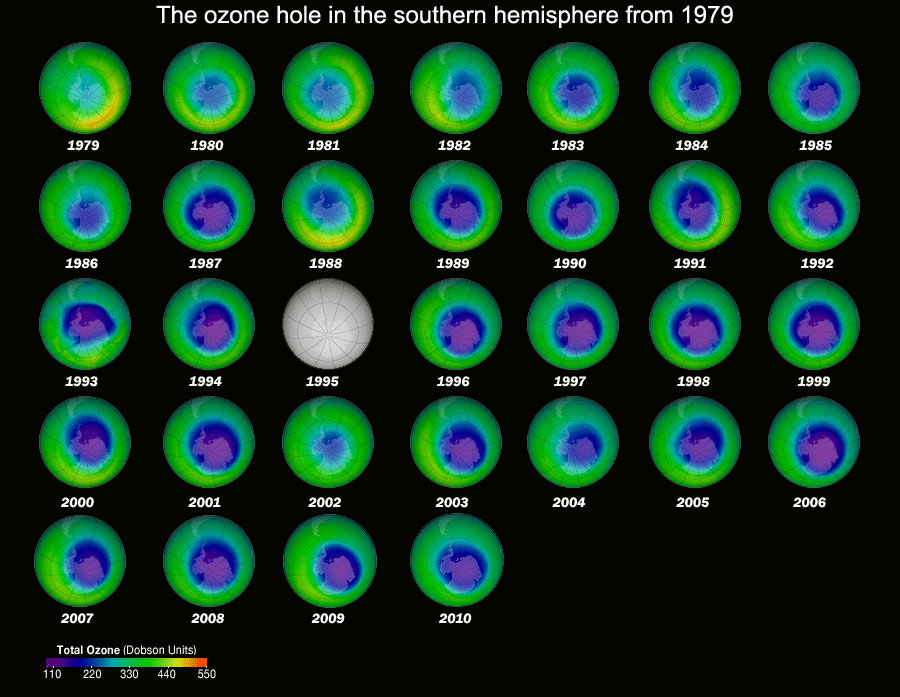 ΜΕΙΩΣΗ ΣΤΡΑΤΟΣΦΑΙΡΙΚΟΥ ΟΖΟΝΤΟΣ Πηγή: NASA ΜΕΙΩΣΗ ΣΤΡΑΤΟΣΦΑΙΡΙΚΟΥ ΟΖΟΝΤΟΣ Η µείωση του όζοντος στην Ανταρκτική