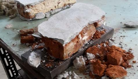 Συγκεκριμένα, τα δείγματα προς εξέταση ήταν: Δείγμα 1, Κονίαμα
