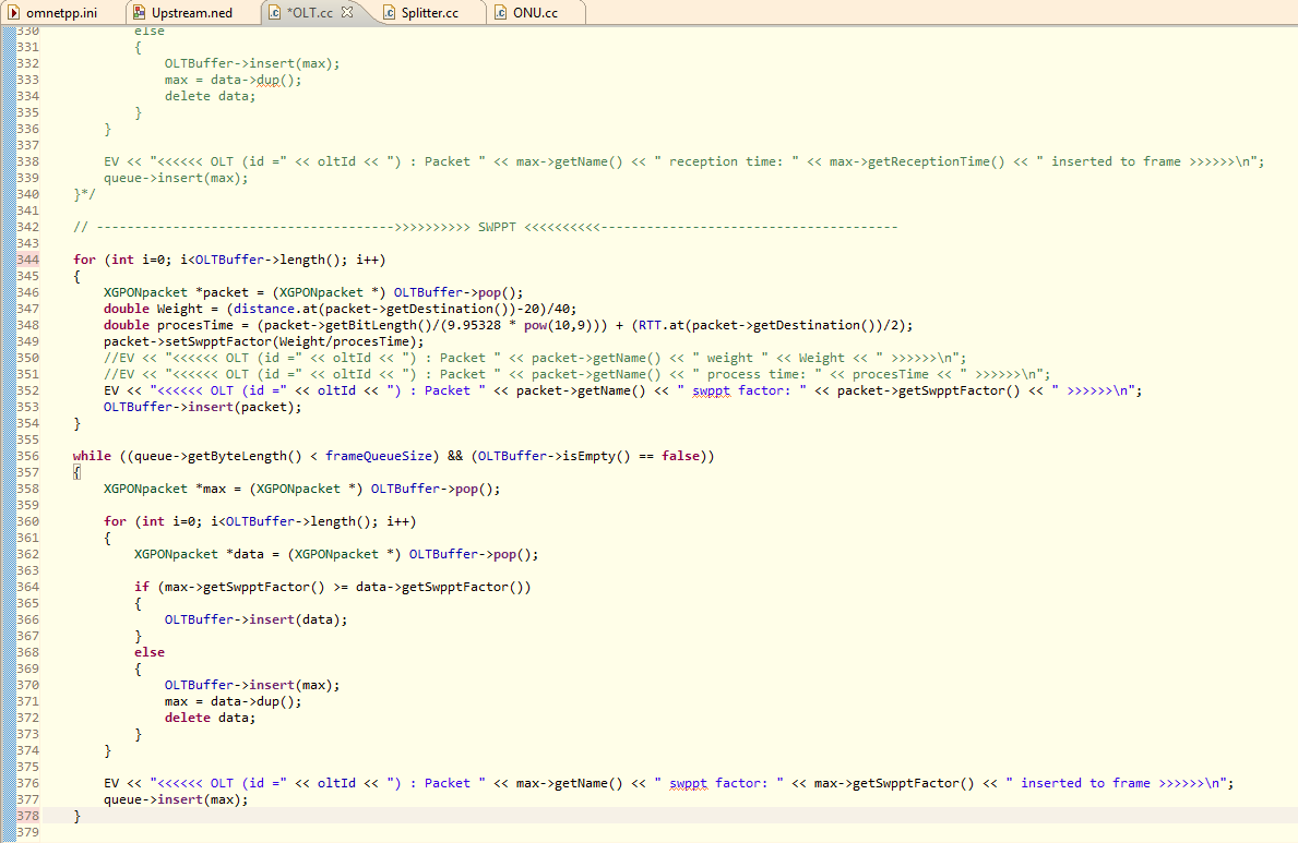 Στην παρακάτω Εικόνα 28 παρουσιάζεται ο κώδικας του αλγορίθμου SWPPT που υλοποιήθηκε σε C++ [20]: Εικόνα 28: Αλγόριθμος SWPPT 3.
