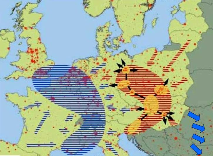југоисток Европе, у Румунију, Бугарску, Турску.