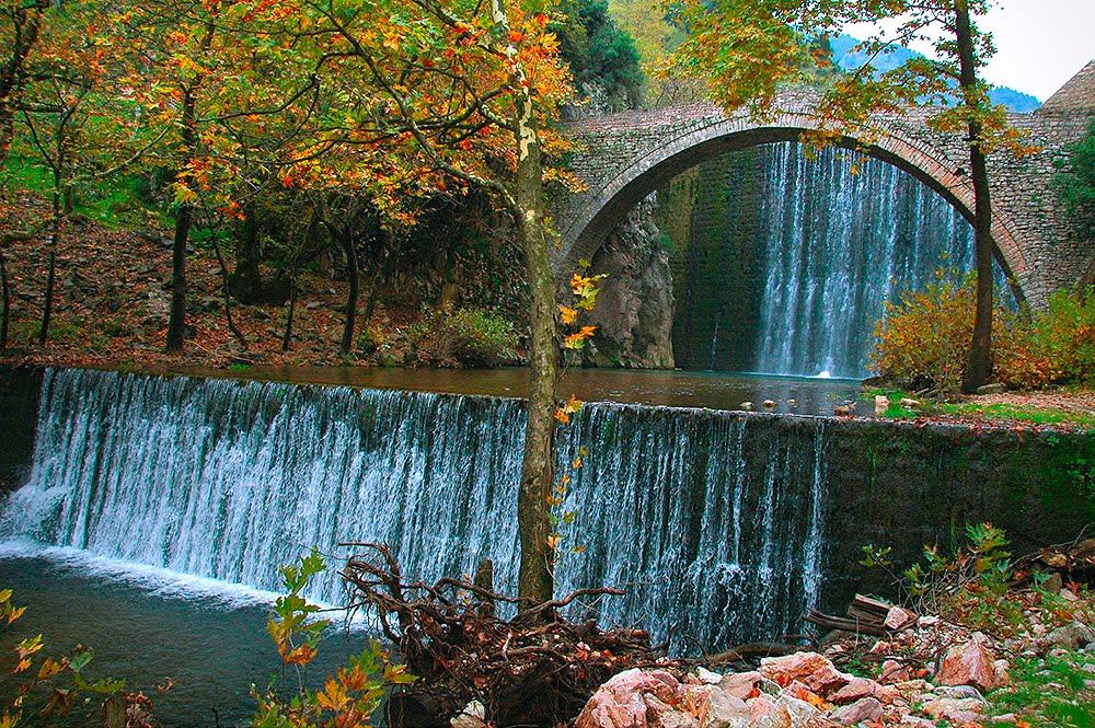 Το γεφύρι της Παλιοκαρυάς Χτίστηκε ανάμεσα στο 1500-1550, γεφυρώνοντας το ρεύμα της Γκρόπας και εξυπηρετούσε τη συγκοινωνία μεταξύ των χωριών Πύλης-Παλιοκαρυάς- Μεσοχώρας.