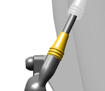 Sæt kablet fast på bremsekalibren, mens kompressionsmøtrikken skrues fast med hånden.