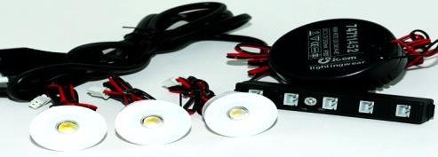 ΦΩΤΙΣΤΙΚΑ LED - LED SPOT LIGHTS KIT 3 LED 1 SET SPOT ΧΩΝ. ΣΤΡ. ΠΛΑΣΤ / SPOT RECES.