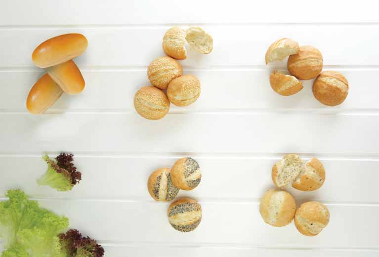 S2143 Mini μπριός 9 εκ. 25γρ. - 200τεμ/κιβ - 32κιβ/παλ Mini brioche bread 9 cm 25 g - 200 pcs/crt - 32 crt/pal 60 περιβάλλον S6563 Ψωμάκι στρογγυλό λευκό 35γρ.