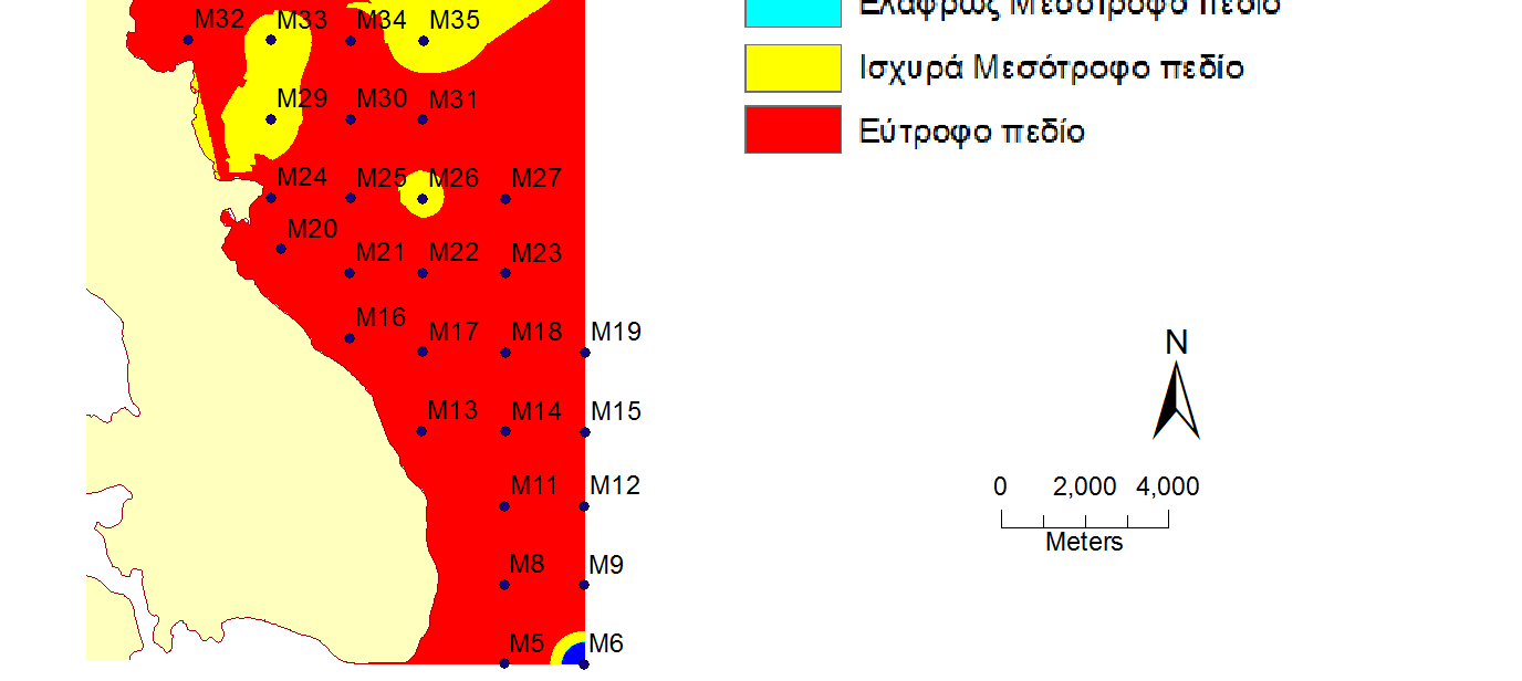 8 Θεµατικοί χάρτες της χωρικής κατανοµής των τριών παραµέτρων