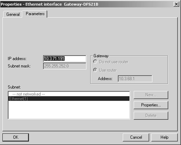 Διαμόρφωση με PROFINET Διαμόρφωση του ελεγκτή PROFINET IO 7 Για να εισαγάγετε την εκχωρημένη διεύθυνση IP (Æ εικόνα που ακολουθεί), κάντε κλικ στο