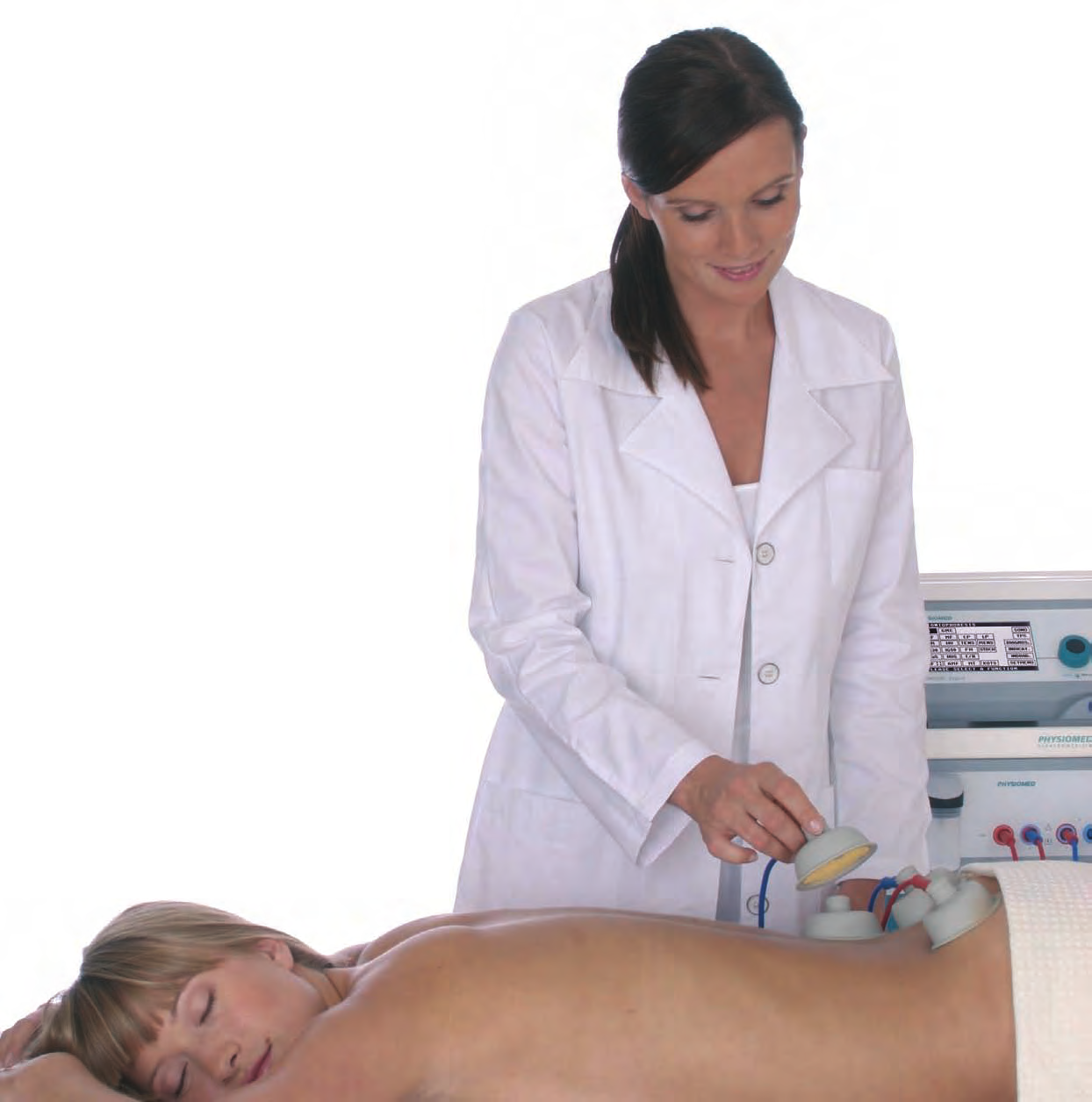 Terapia cu vacuum Aparatele pentru terapia cu vacuum fac posibilă aplicarea curenţilor de stimulare folosind electrozii de vacuum.