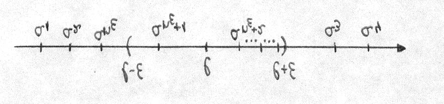 Definiţia 8..4 Spunem că şirul numeric (a n ) este mărginit dacă simultan este majorat şi minorat, adică dacă există numerele reale α şi β aşa încât α a n β, n =,, 3,.