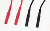 Accesorii de testare şi măsurare Accesorii de conectare cu banană Ø4 mm Cabluri turnate Model Descriere Caracteristici Referinţă Set de 2 cabluri PVC roşu/negru turnate Fişă tată