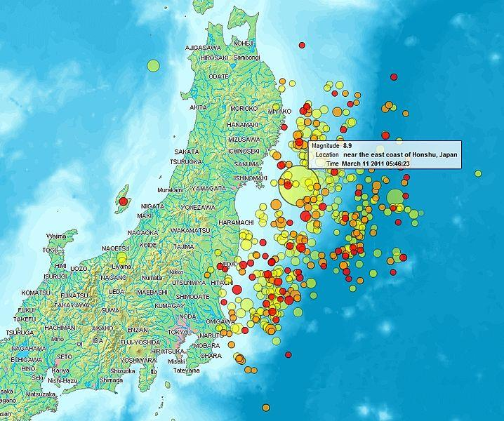 Posun zemskej osi? 11. marca 011 zasiahlo Japonsko obrovské zemetrasenie (s magnitúdom 8.9)?