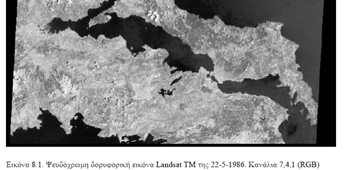 πράσινη, κόκκινη, κοντινή υπέρυθρη, δυο μέσο υπέρυθρες και μια θερμική υπέρυθρη LANDSAT Ο MSS έχει