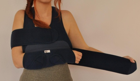 For non-surgical or postoperative support of the shoulder, mild sprains and strains of the shoulder or for fractures of the arm; S/P glenohumeral acromioplasty; Surgical repairs of the rotator cuff;