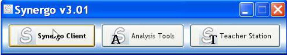 Εικόνα 1 Επιλέξτε το πλήκτρο Synergo Client και συνεχίστε στο επόμενο παράθυρο όπως σας υποδεικνύεται παρακάτω: Εικόνα 2 Όταν εμφανιστεί το παραπάνω παράθυρο, αυτόματα έχει εισαχθεί ο ΑΜ του κάθε