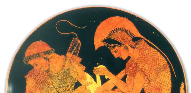 Ενότητα 10 Χαρακτηριστικό παράδειγμα στενών φίλων ήταν ο Αχιλλέας και ο Πάτροκλος. Στην εικόνα ο Αχιλλέας δένει με προσοχή το τραύμα του φίλου του (περ. 500 π.χ., Αρχαιολογικό Μουσείο Βερολίνου) Ο Σωκράτης για τη φιλία Α.