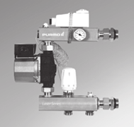 termică - termometru pe alimentare tur / retur - valvă de aerisire manuală - sistem de racorduri din OL Inox seria Laser - nipluri de racord la D/C cu filet de " - conexiuni de racord la D/C cu filet