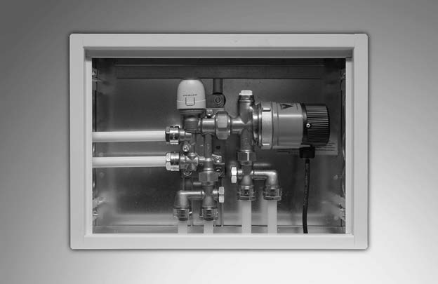 circuite* de încălzire prin pardoseală - se utilizează împreună cu capul termoelectric FAW3ANCACNN4P00 Conţine: - pompă cu cablul electric, - robinet de reglare a debitului, - robinet termostatic