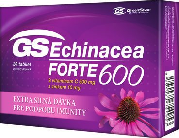 GS Echinacea FORTE 600 GS Hliva FORTE PRÍRODNÉ LÁTKY Prípravok GS Echinacea FORTE 600 obsahuje extrakt z koreňa (4:1 150 mg extraktu v jednej tablete, čo zodpovedá 600 mg sušeného koreňa).