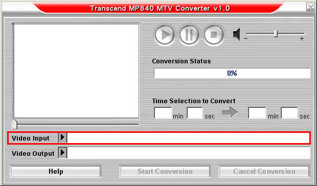 Transcend Multimedia Converter Αν θέλετε ν αναπαράγετε βίντεο στο MP840 θα πρέπει να μετατρέψετε τα αρχεία βίντεο σε μορφή.
