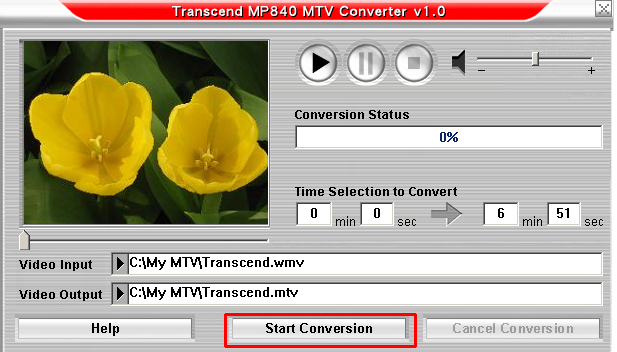 3. Μετά την επιλογή του βίντεο που θέλετε να μετατρέψετε σε τύπο.mtv, πιέστε το πλήκτρο Video Output για να επιλέξετε προορισμό για το αρχείο που θα μετατρέψετε. Εικόνα 13.