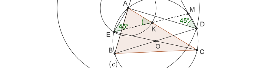 Δίνεται οξυγώνιο τρίγωνο ABC (με AB AC BC ) εγγεγραμμένο σε κύκλο ( c ) (με κέντρο O και ακτίνα R ) και έστω D, E τα αντιδιαμετρικά σημεία των B, C, αντίστοιχα (ως προς τον κύκλο ( c ) ) Ο κύκλος ( c
