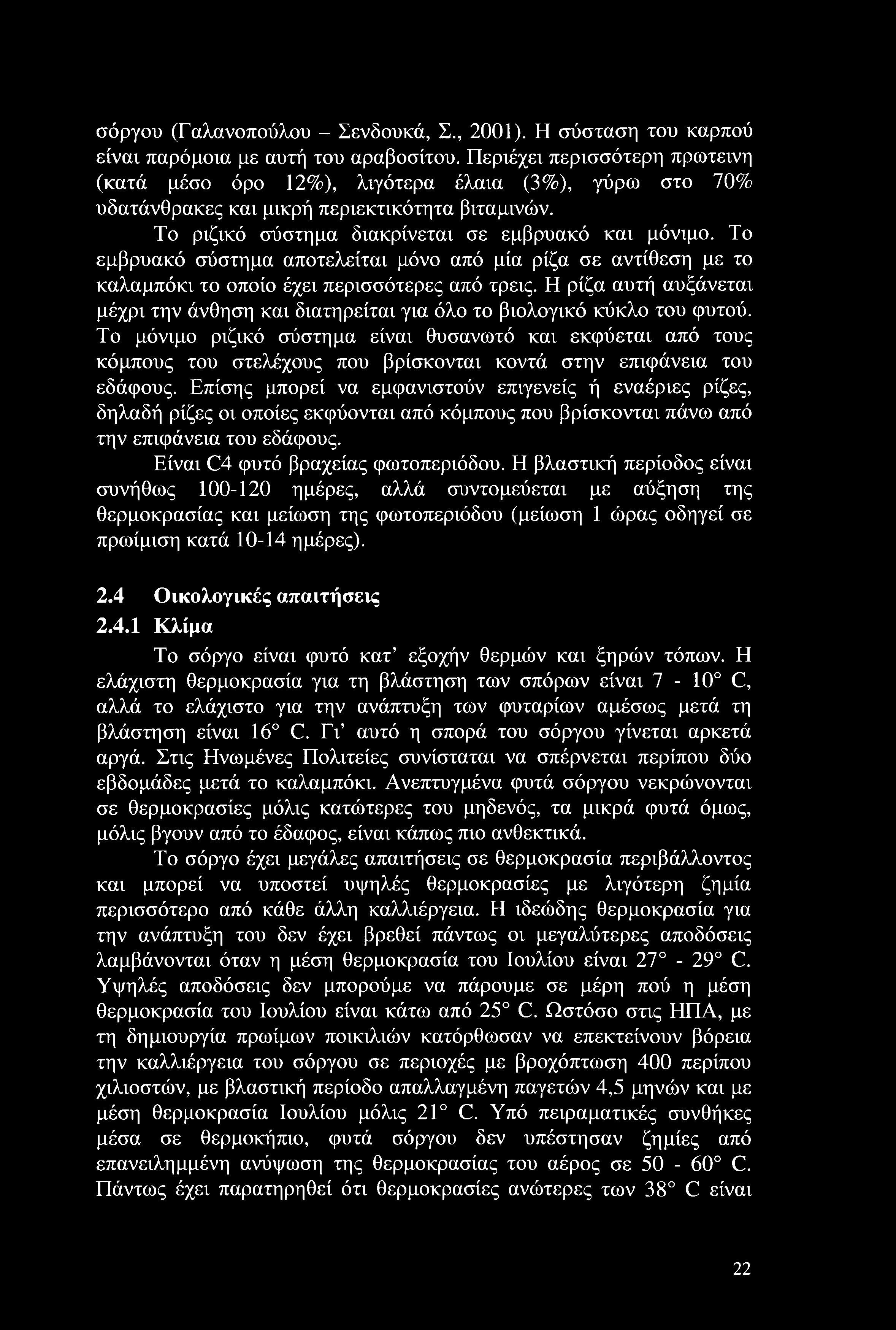Το εμβρυακό σύστημα αποτελείται μόνο από μία ρίζα σε αντίθεση με το καλαμπόκι το οποίο έχει περισσότερες από τρεις.