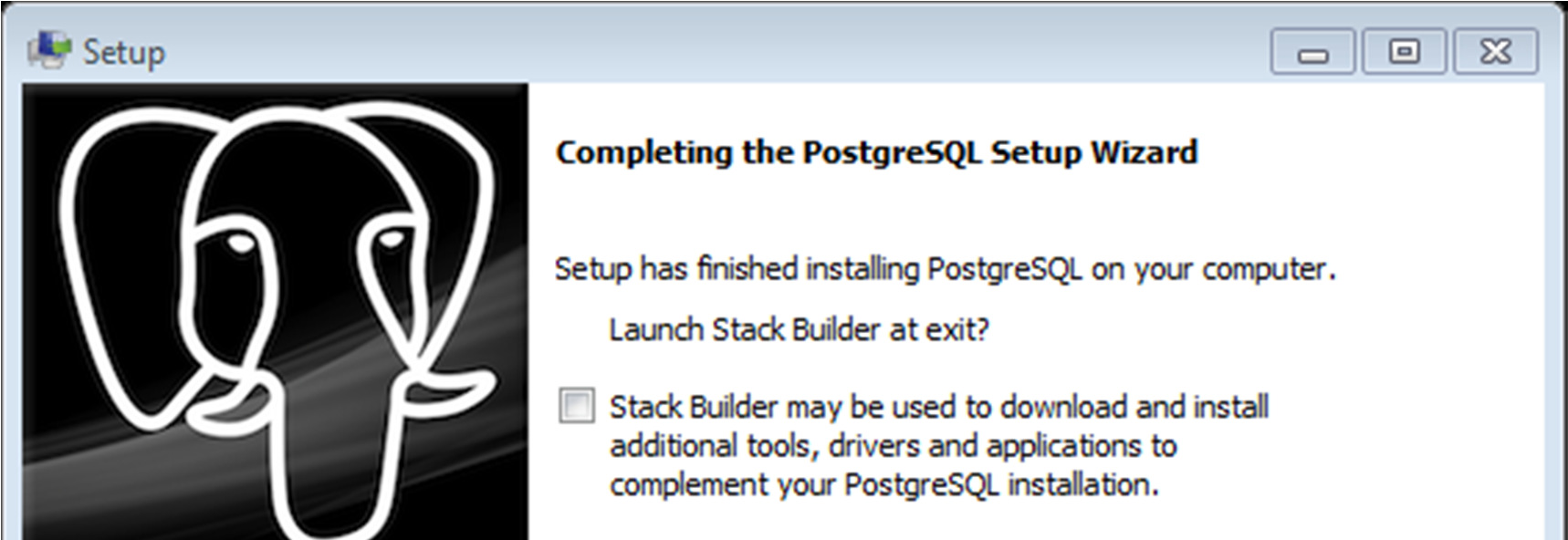 h. Πατώντας Finish στο σημείο αυτό το PostgreSQL έχει εγκατασταθεί. 2.