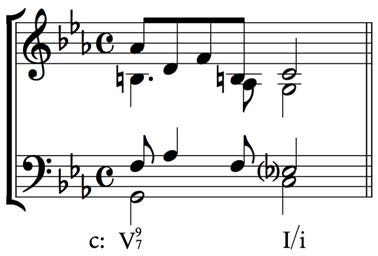 8 σημειώσεις θεωρητικών μουσικής 12.4 Αλλαγή Θέσης της V9/7 Οι τρεις ψηλότερες φωνές της V9/7 μπορούν να αναδιαταχθούν προσφέροντας έτσι μελωδικό ενδιαφέρον σε μια κρατημένη V9/7.