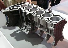 35 An engine block with aluminium and magnesium