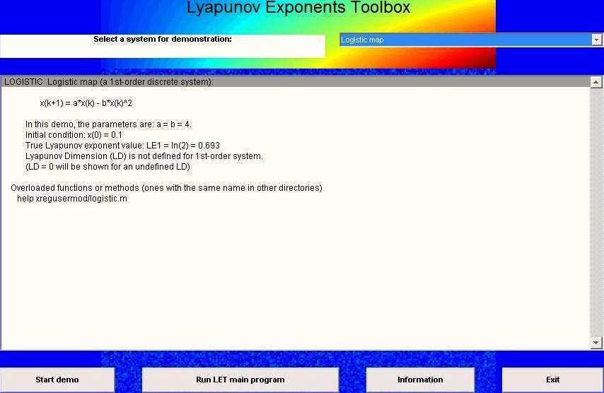 143 end xo=xn; Liap_exp=vpa(sum(log(abs(mu*(1-2*x))))/itermax,6) c) Το ακόλουθο πρόγραµµα υπολογίζει τον εκθέτη Lyapunov