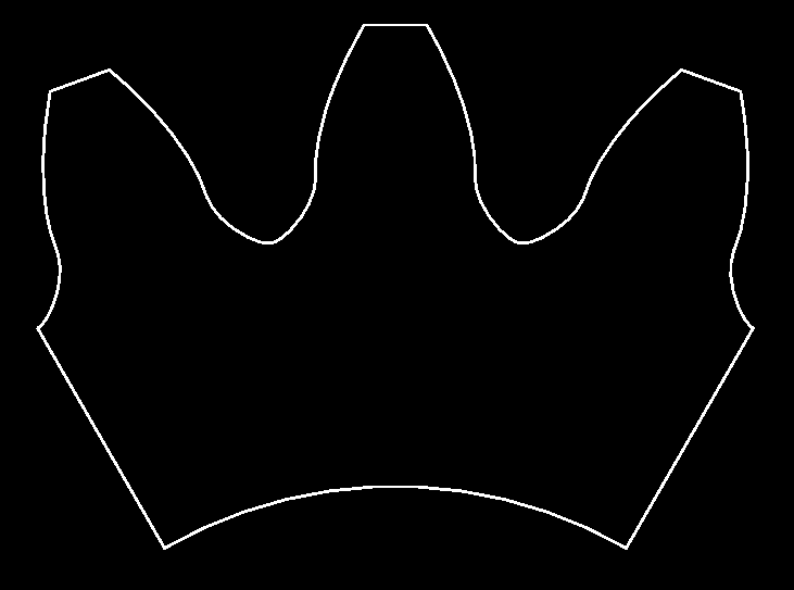 Σχήμα 5-0: Μορφή οδόντων με τη βέλτιστη κατατομή Στη συνέχεια, ο ανωτέρω συνδυασμός των παραμέτρων p, p χρησιμοποιήθηκε για τη δημιουργία (στο λογισμικό