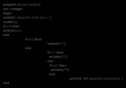 Ασκήσεις 1/14-2 α) Χρησιμοποιώντας την εντολή if then program a(input,output); var x:integer; writeln(' Dwse thn timh toy x: '); readln(x);