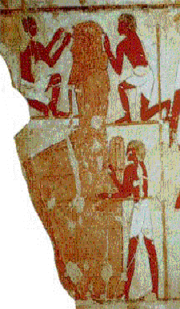 Τοιχογραφία στον τάφο του Ρεκμίν, Θήβα, Νέο Βασίλειο. Για ποιόν εργάζονται αυτοί οι τεχνίτες; Η θρησκεία των Αιγυπτίων είναι πολυθεϊστική.