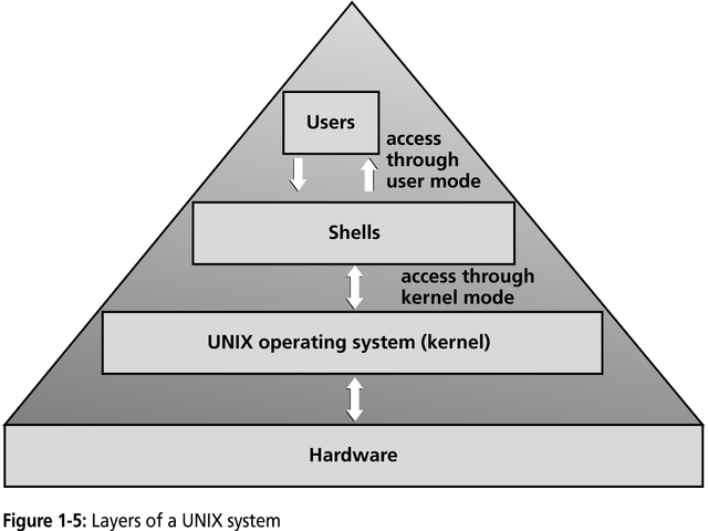 Επίπεδα σε ένα σύστημα UNIX Το πρόγραμμα του φλοιού εκτελείται από τον πυρήνα για τον κάθε χρήστη που εισέρχεται στο σύστημα Άρα, είναι δυνατό να τρέχουν πολλά προγράμματα
