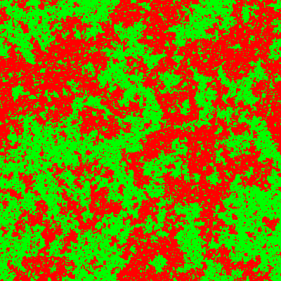 6: Διατάξεις σπιν για πρότυπο Ising με L = 400, β