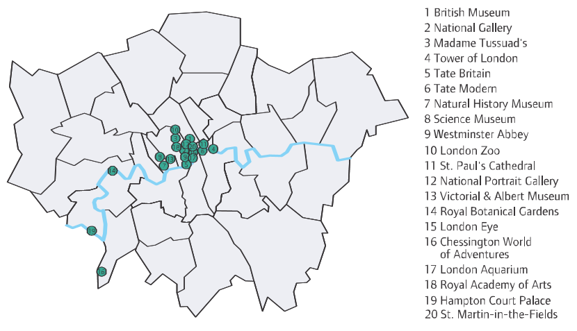 3. Στρατηγικός Σχεδιασμός Πόλεων Σύμφωνα με το Στρατηγικό Σχέδιο του Λονδίνου (London Plan, 2004, 2015) παρατηρείται ότι οι χώροι πολιτισμού βρίσκονται στο κέντρο της πόλης του Λονδίνου,