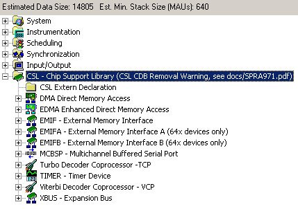 Chip Support Library (CSL) Θέτει τα στοιχεία υλικού