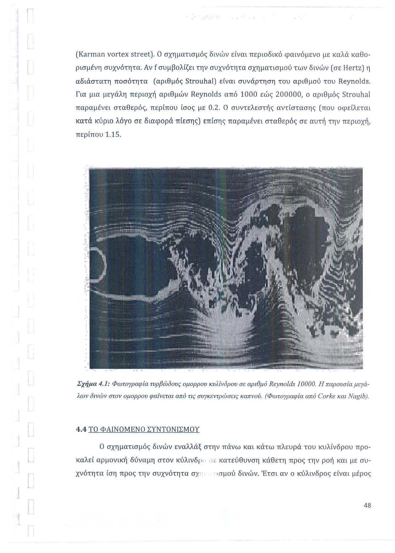 . -._ (Karman vortex street). Ο σχηματσμός δν ώ ν είνα περοδκό φανόμ εν ο με καλά καθορσμέν η συχνότητα.