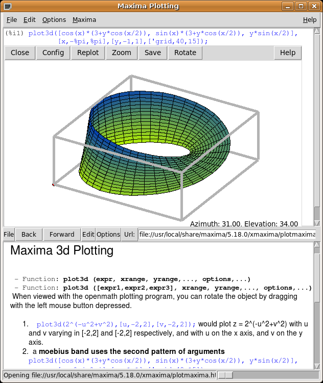 Maxima http://maxima.sourceforge.net/ Το Maxima είναι ένα υπολογιστικό μαθηματικό σύστημα.