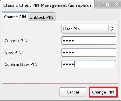 2. Διαχείριση PIN Την πρώτη φορά που θα συνδέσετε την Ακαδημαϊκή σας Ταυτότητα στον υπολογιστή σας μέσω του αναγνώστη/εγγραφέα θα πρέπει να αλλάξετε το PIN της κάρτας.