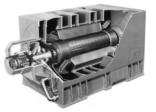 S J a) Hladký rotor b) Rez turbogenerátora s hladkým rotorom c) Manipulácia s hladkým rotorom Obr. 4.