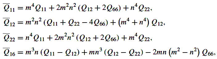 Κεφάλαιο 3 Μηχανική των Σύνθετων Sandwich όπου : m = cosθ και n = sinθ και ο δείκτης k υποδηλώνει τον αριθμό της στρώσης σε ένα πολύστρωτο σύνθετο.