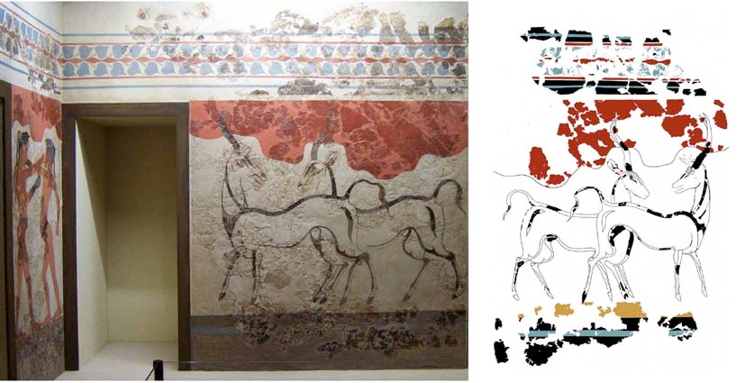 α.β. Εικόνα01.α.Ητοιχογραφίατων"Αντιλοπών"καιτων"Πυγμάχων"στοΕθνικόΑρχαιολογικό Μουσείο.Αποκατάσταση:Κ.