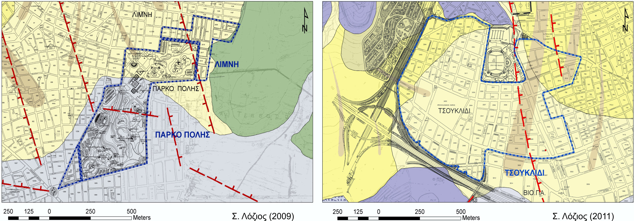 12 Γεωλογικός χάρτης, κλίμακας 1:2.000, του Δήμου Άνω Λιοσίων, που έχει κατασκευασθεί στα πλαίσια Μελέτης Γεωλογικής Καταλληλότητας για την επέκταση σχεδίου πόλης.